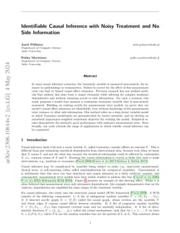 Identifiable causal inference with noisy treatment and no side
  information