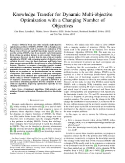 Knowledge Transfer for Dynamic Multi-objective Optimization with a
  Changing Number of Objectives