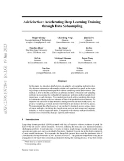 AdaSelection: Accelerating Deep Learning Training through Data
  Subsampling