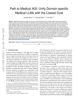 Path to Medical AGI: Unify Domain-specific Medical LLMs with the Lowest
  Cost