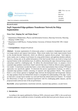 SegT: A Novel Separated Edge-guidance Transformer Network for Polyp
  Segmentation