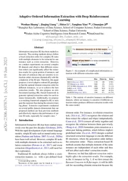 Adaptive Ordered Information Extraction with Deep Reinforcement Learning