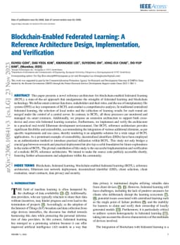 Blockchain-Enabled Federated Learning: A Reference Architecture Design,
  Implementation, and Verification