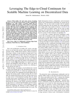 Leveraging The Edge-to-Cloud Continuum for Scalable Machine Learning on
  Decentralized Data