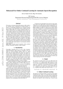 Rehearsal-Free Online Continual Learning for Automatic Speech
  Recognition