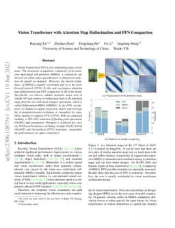 Vision Transformer with Attention Map Hallucination and FFN Compaction