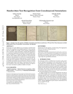 Handwritten Text Recognition from Crowdsourced Annotations