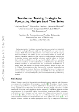 Transformer Training Strategies for Forecasting Multiple Load Time
  Series