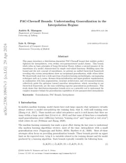 PAC-Chernoff Bounds: Understanding Generalization in the Interpolation Regime