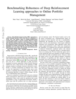 Benchmarking Robustness of Deep Reinforcement Learning approaches to
  Online Portfolio Management