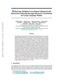 BayLing: Bridging Cross-lingual Alignment and Instruction Following
  through Interactive Translation for Large Language Models