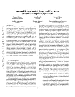 ArctyrEX : Accelerated Encrypted Execution of General-Purpose
  Applications