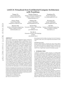 virtCCA: Virtualized Arm Confidential Compute Architecture with
  TrustZone