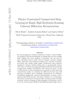 Physics Constrained Unsupervised Deep Learning for Rapid, High
  Resolution Scanning Coherent Diffraction Reconstruction