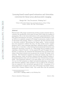 Learning-based sound speed estimation and aberration correction in
  linear-array photoacoustic imaging