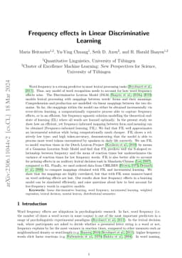 Frequency effects in Linear Discriminative Learning