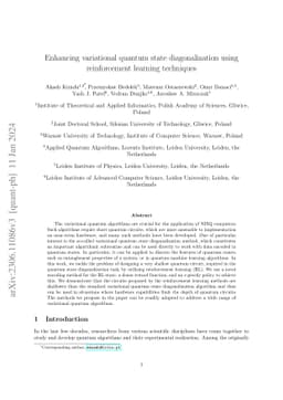 Enhancing variational quantum state diagonalization using reinforcement
  learning techniques