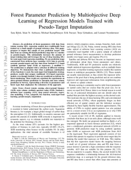 Forest Parameter Prediction by Multiobjective Deep Learning of
  Regression Models Trained with Pseudo-Target Imputation