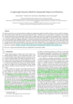 A Lightweight Generative Model for Interpretable Subject-level
  Prediction