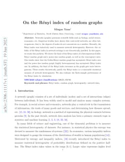 On the Rényi index of random graphs