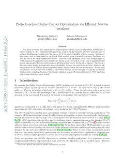 Projection-Free Online Convex Optimization via Efficient Newton
  Iterations
