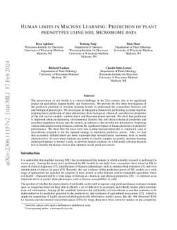 Human Limits in Machine Learning: Prediction of Plant Phenotypes Using
  Soil Microbiome Data
