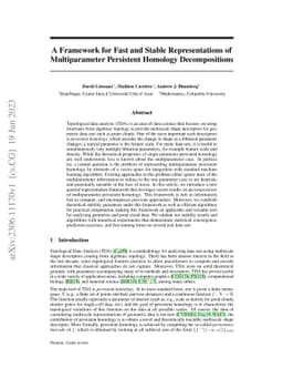 A Framework for Fast and Stable Representations of Multiparameter
  Persistent Homology Decompositions
