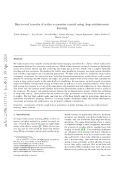 Sim-to-real transfer of active suspension control using deep
  reinforcement learning