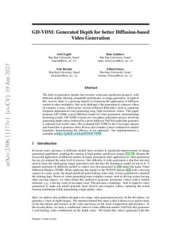 GD-VDM: Generated Depth for better Diffusion-based Video Generation