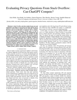 Evaluating Privacy Questions From Stack Overflow: Can ChatGPT Compete?