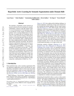 Hyperbolic Active Learning for Semantic Segmentation under Domain Shift