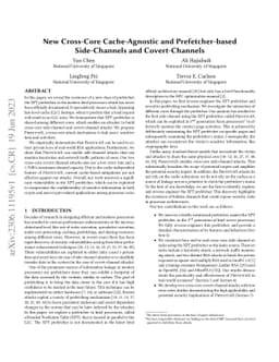 New Cross-Core Cache-Agnostic and Prefetcher-based Side-Channels and
  Covert-Channels