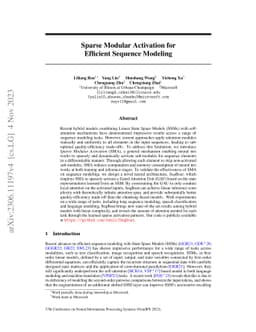 Sparse Modular Activation for Efficient Sequence Modeling