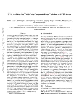 UVSCAN: Detecting Third-Party Component Usage Violations in IoT Firmware
