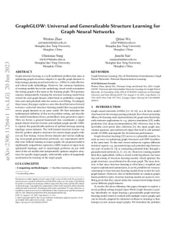 GraphGLOW: Universal and Generalizable Structure Learning for Graph
  Neural Networks