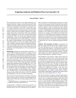 Exploring Antitrust and Platform Power in Generative AI