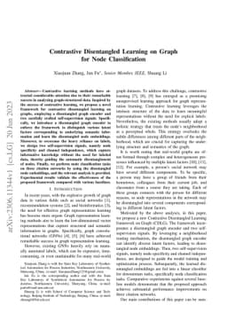 Contrastive Disentangled Learning on Graph for Node Classification