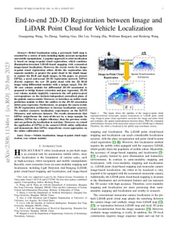 End-to-end 2D-3D Registration between Image and LiDAR Point Cloud for
  Vehicle Localization