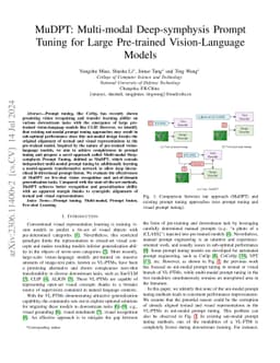 MuDPT: Multi-modal Deep-symphysis Prompt Tuning for Large Pre-trained
  Vision-Language Models