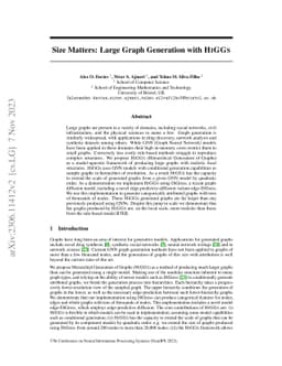Size Matters: Large Graph Generation with HiGGs