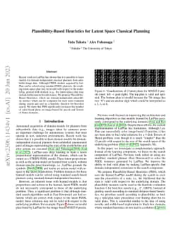 Plausibility-Based Heuristics for Latent Space Classical Planning