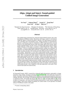 Align, Adapt and Inject: Sound-guided Unified Image Generation
