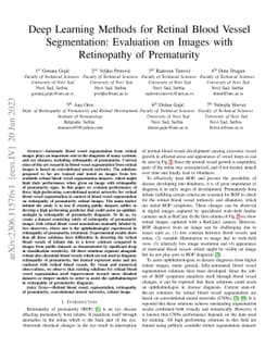 Deep Learning Methods for Retinal Blood Vessel Segmentation: Evaluation
  on Images with Retinopathy of Prematurity