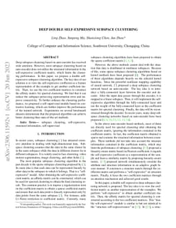 Deep Double Self-Expressive Subspace Clustering
