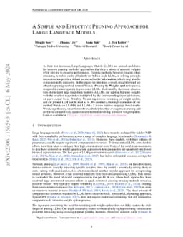 A Simple and Effective Pruning Approach for Large Language Models
