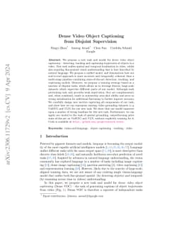 Dense Video Object Captioning from Disjoint Supervision