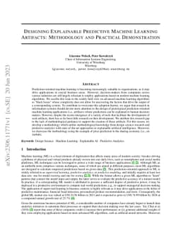 Designing Explainable Predictive Machine Learning Artifacts: Methodology
  and Practical Demonstration