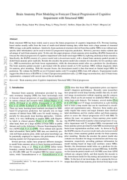 Brain Anatomy Prior Modeling to Forecast Clinical Progression of
  Cognitive Impairment with Structural MRI