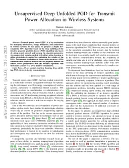 Unsupervised Deep Unfolded PGD for Transmit Power Allocation in Wireless
  Systems