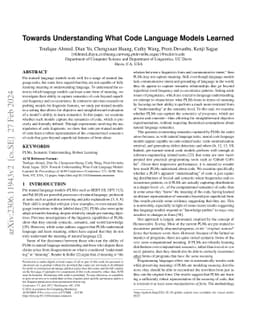 Towards Understanding What Code Language Models Learned